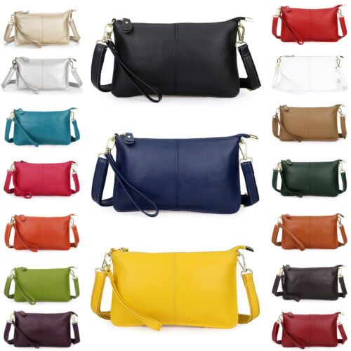 Women's Genuine Leather Clutch Messenger Handbag Crossbody Shoulder Bag Purse