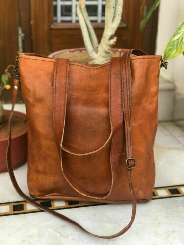 Women's Vintage Leather Laptop Tote Purse Shoulder Crossbody Shopper Casual Bag